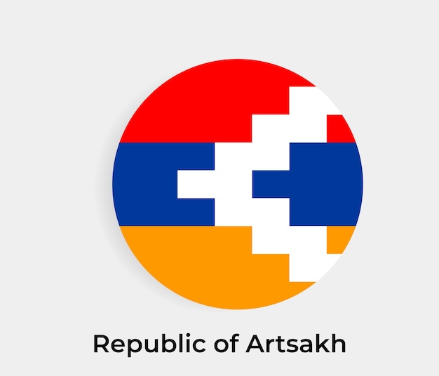 República de Artsaj bandera burbuja círculo forma redonda icono vector ilustración