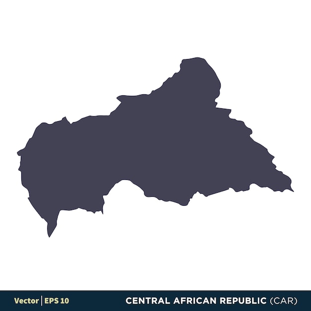 República Centroafricana CAR Africa Países Mapa Icono Vector Logo Plantilla Ilustración Diseño Vector EPS 10