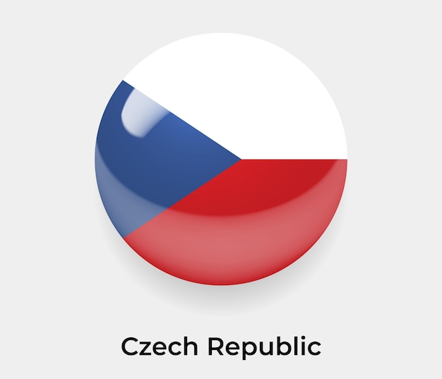 República Checa bandera brillante burbuja icono vector ilustración