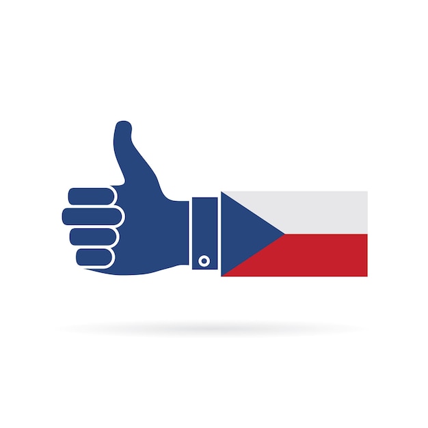 República Checa país bandera pulgar arriba vector icono