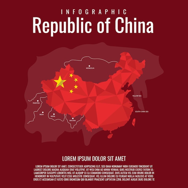 Vector república de china de infografía