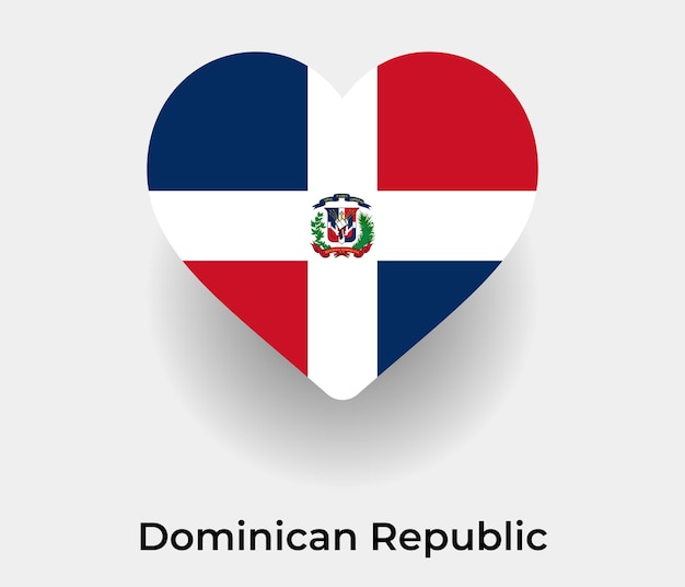 República Dominicana bandera corazón forma icono vector ilustración