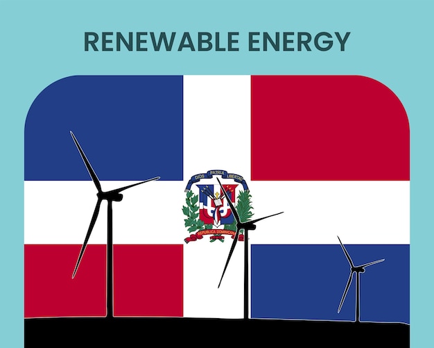 Vector república dominicana energía renovable idea de energía ambiental y ecológica