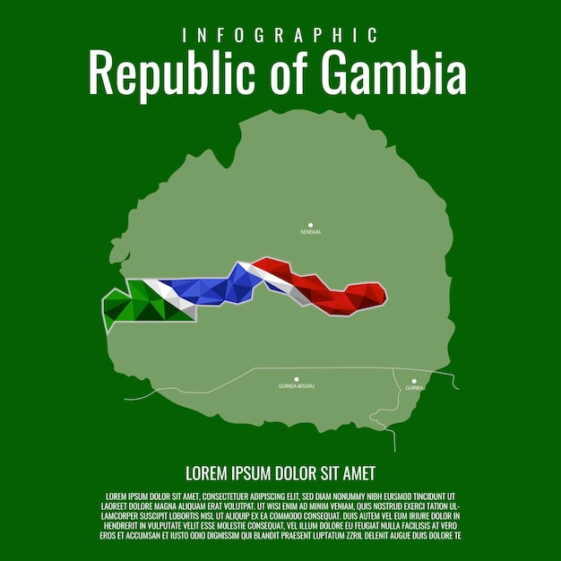 Vector república infográfica de gambia