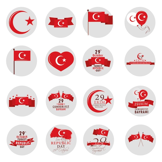 Vector república de octubre turquía