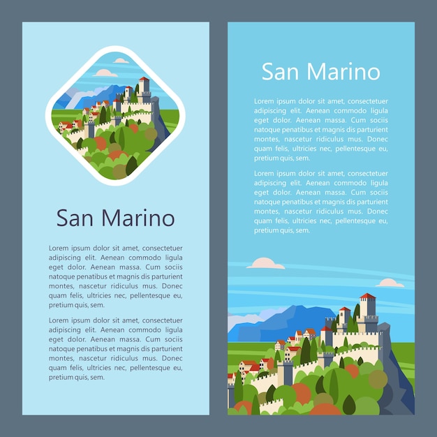 República de san marino. ciudad y fortaleza en la montaña.