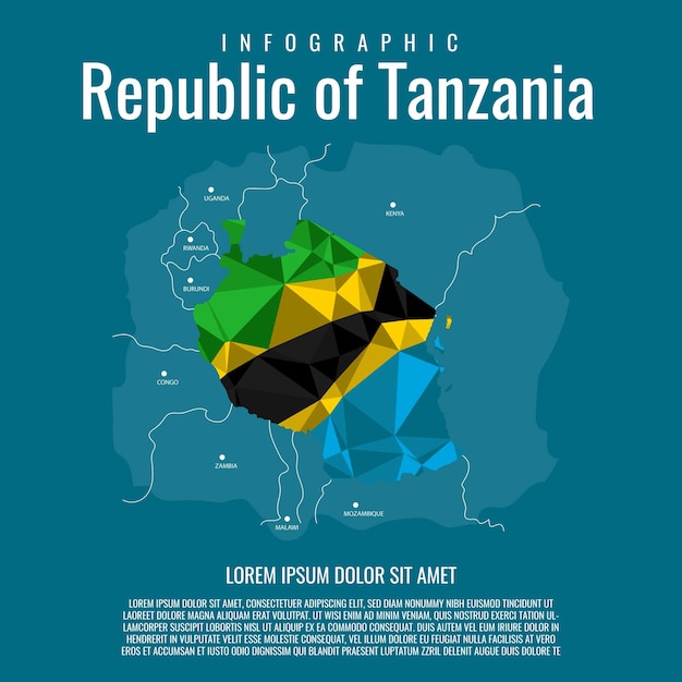 Vector república de tanzania de infografía