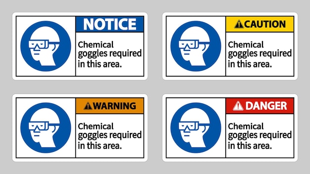 Se requieren gafas químicas en esta zona