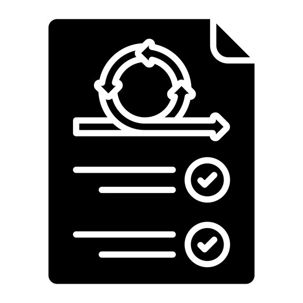 Requisito Glifo Ilustración Negro Sólido