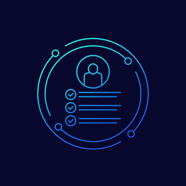 requisitos de habilidades de trabajo icono diseño lineal