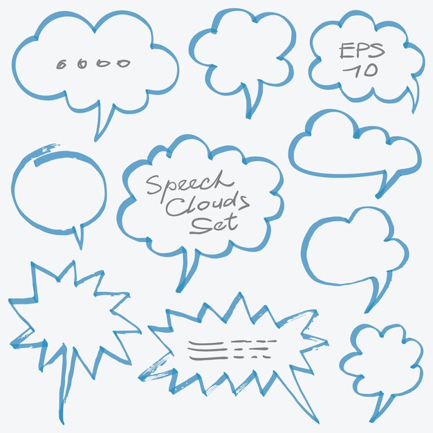 Resaltador de nubes de voz y elementos de diseño de burbujas