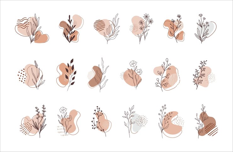 Resalte los iconos Historia de la composición de Boho Conjunto de iconos Formas simples abstractas cubre las redes sociales de Boho