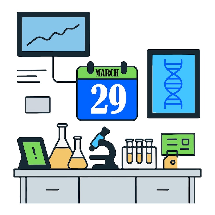 Vector research lab illustration for testing dna
