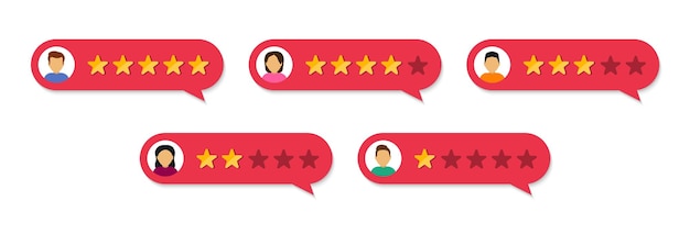 Reseñas de usuarios con calificación de estrellas Comentarios de clientes con calificación