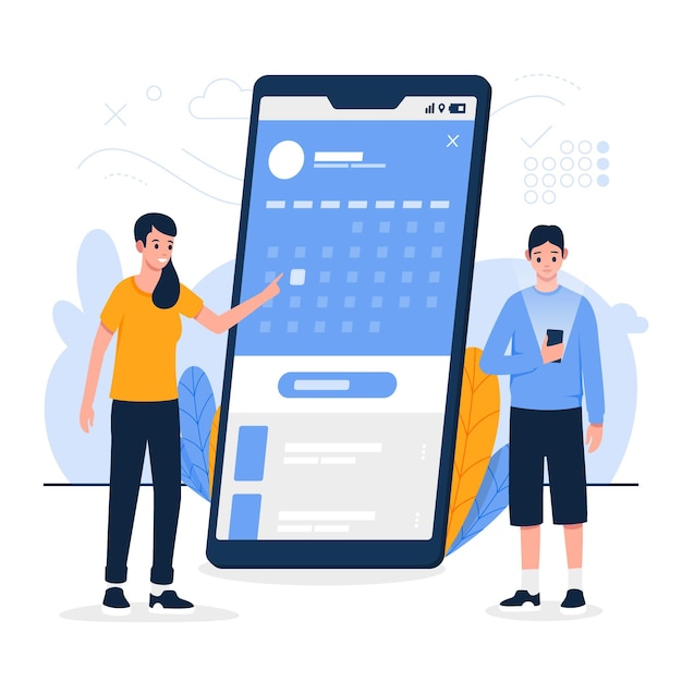 Vector reserva de citas por teléfono móvil