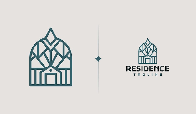 Residencia monoline logo plantilla universal creativo premium símbolo vector ilustración