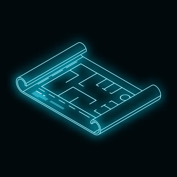 Vector resolver problema plan icono vector neón