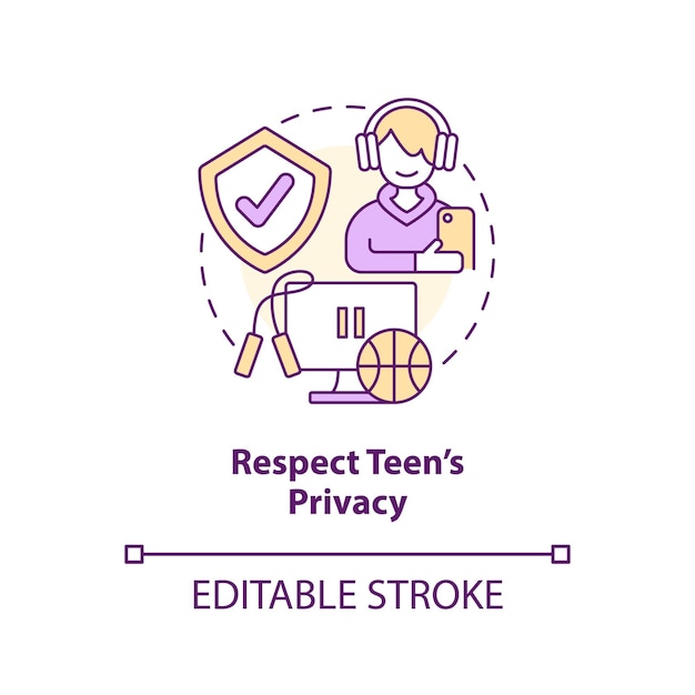 Respetar el icono del concepto de privacidad adolescente