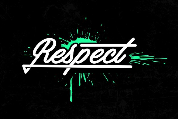 Respete una palabra poderosa en tipografía audaz