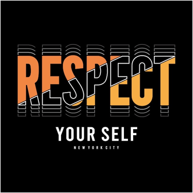 Respete sus propios diseños tipográficos para camisetas vectoriales premium y murales de pared listos para imprimir