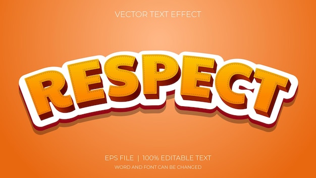 Respeto 3d se ve palabra editable efecto de texto