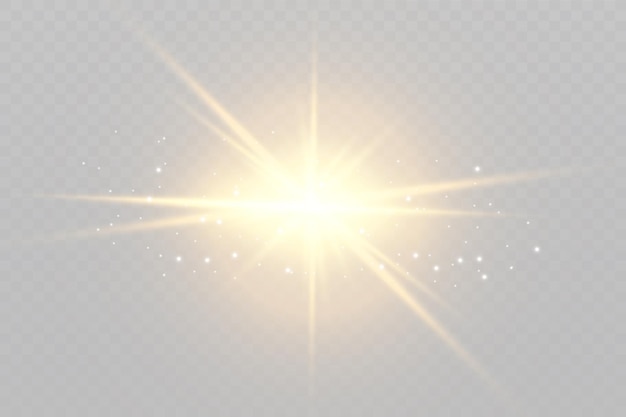 Resplandor aislado blanco transparente efecto de luz conjunto destello de lente explosión brillo línea sol flash