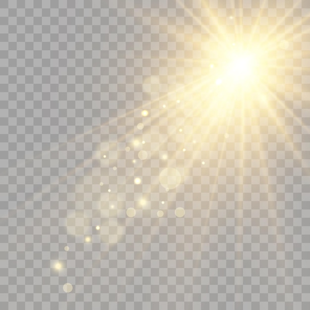 Resplandor aislado efecto de luz blanca conjunto destello de lente explosión brillo línea sol flash y estrellas
