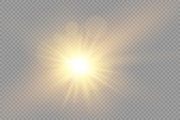 Resplandor brillante estrella brillante ráfaga de luz rayos de sol amarillo destello de sol