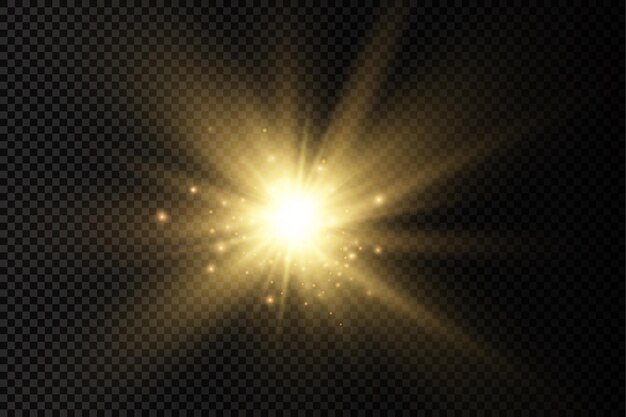 Resplandor brillante estrella brillante ráfaga de luz rayos de sol amarillo destello de sol