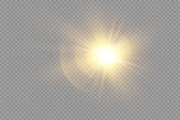 Resplandor brillante estrella brillante ráfaga de luz rayos de sol amarillo destello de sol