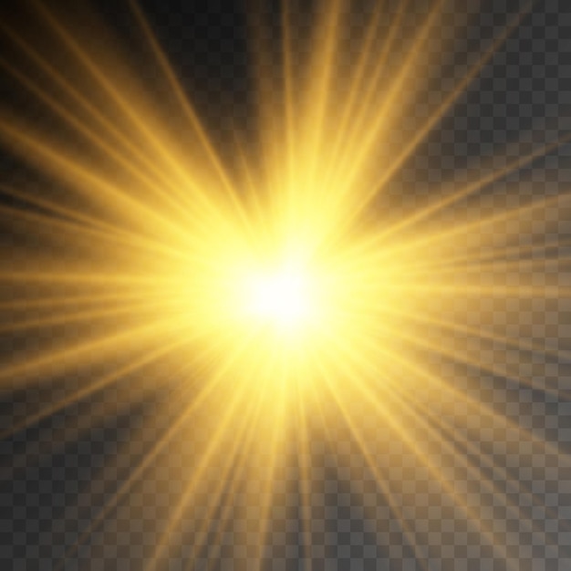 Resplandor brillante estrella brillante ráfaga de luz rayos de sol amarillo destello de sol