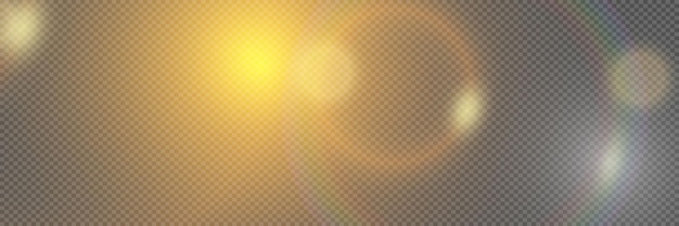 El resplandor de la cámara y la luz en un fondo transparente