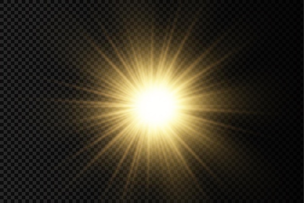 Resplandor dorado brillante estrella brillante luz dorada ráfaga rayos de sol amarillo destello de sol