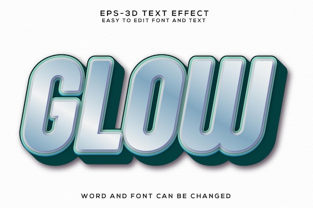 Resplandor efecto de texto 3D