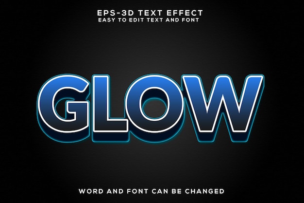 Resplandor efecto de texto 3D