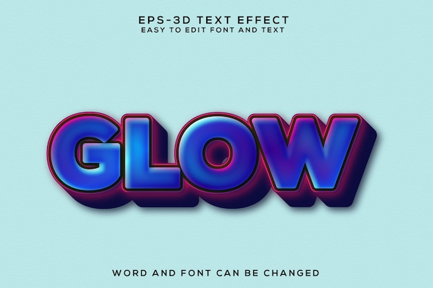 Resplandor efecto de texto 3D