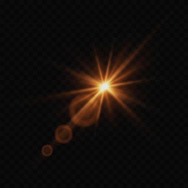 El resplandor de una estrella en un fondo transparente