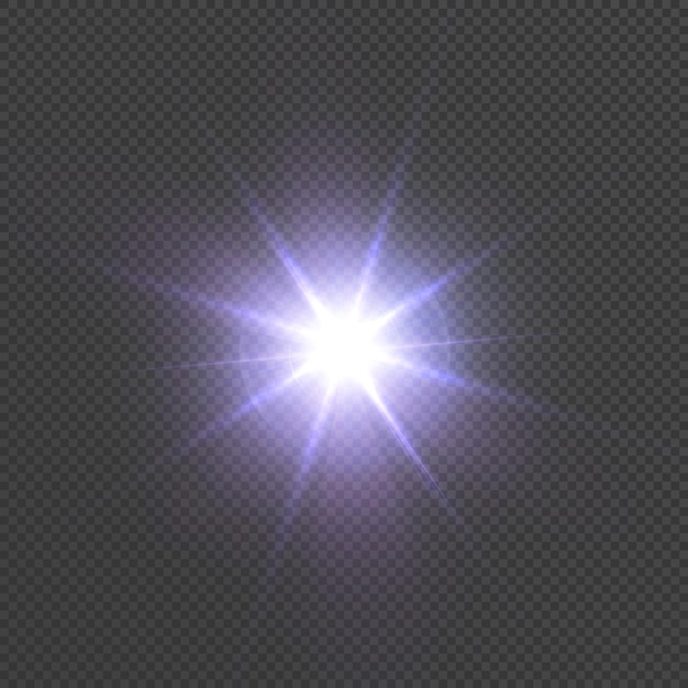 Vector el resplandor de una estrella púrpura el destello de la luz del sol vector para diseño web e ilustraciones