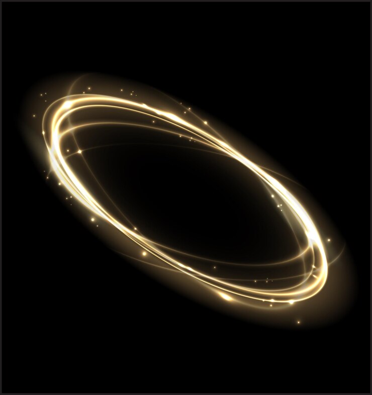 Vector resplandor de líneas de luz redondas sobre fondo oscuro vector