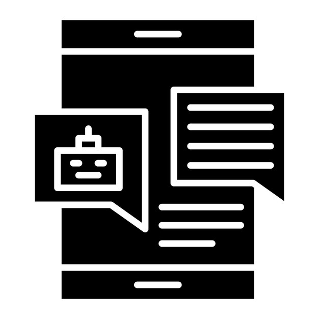 Respuesta automática Ilustración en negro sólido de glifo