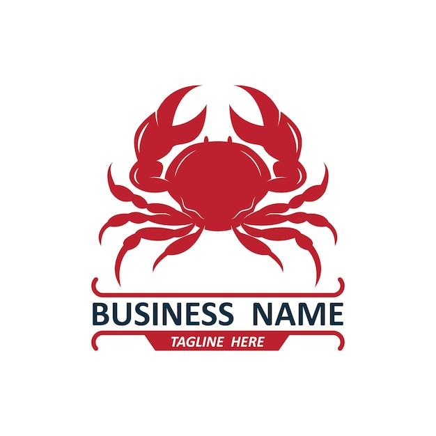 Restaurante de diseño de logotipo de mariscos logotipo de cangrejo y camarones frescos para productos de etiqueta y tienda de mariscos