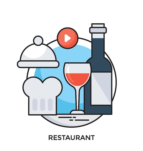 Restaurante Flat vector Icon