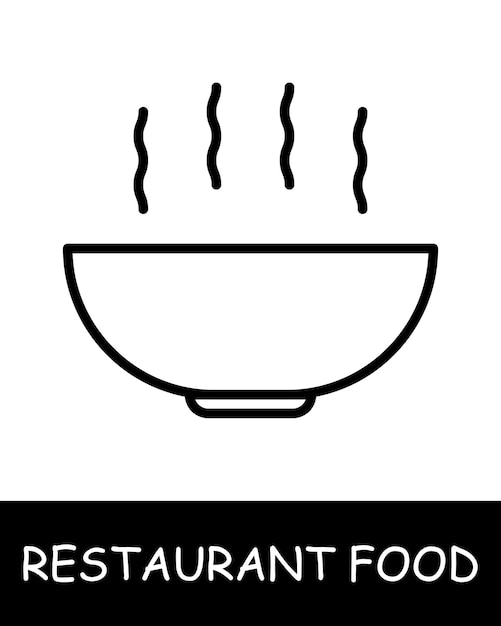 Restaurante icono de plato de sopa almuerzo plato caliente artesanía gourmet creatividad culinaria simplicidad silueta bocadillo comida gourmet concepto de comida inusual delicioso