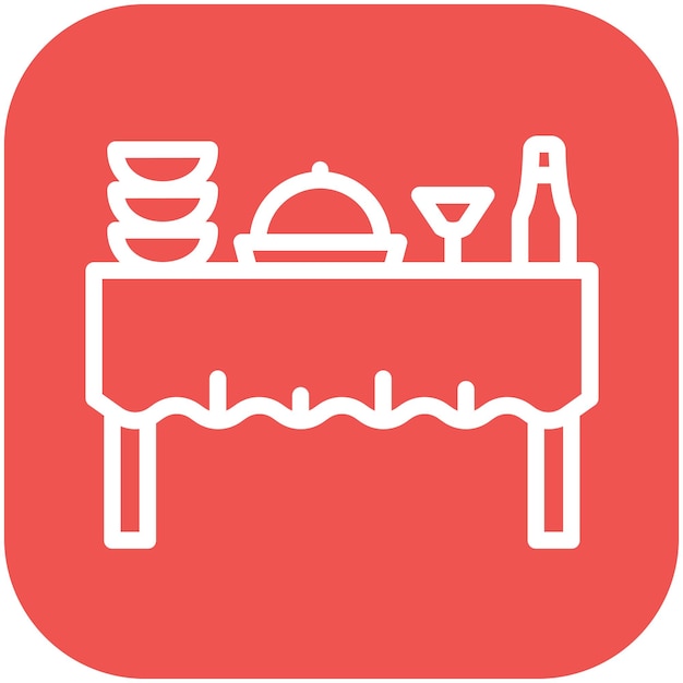 Restaurante Ilustración del icono vectorial del conjunto de iconos de catering