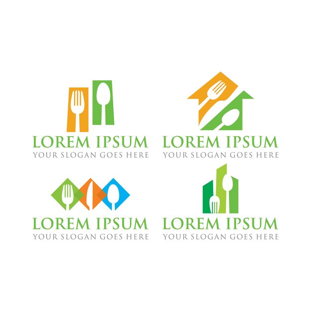 restaurante logo comida logo vector