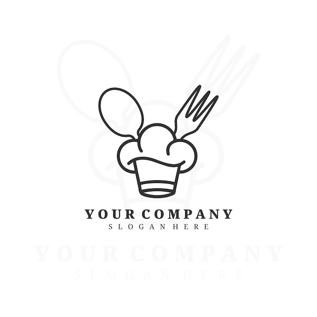 restaurante logo línea arte ilustración diseño vector creativo naturaleza minimalista monoline contorno línea