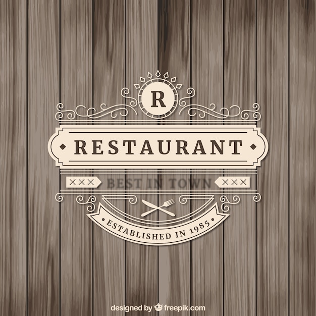 Vector restaurante logo ornamental
