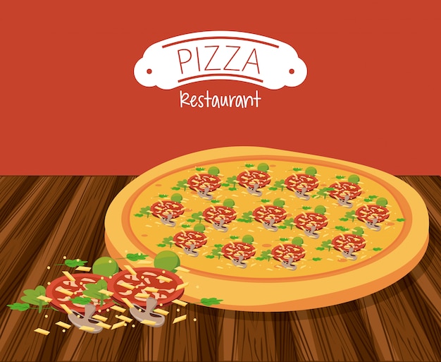 Restaurante de pizza de comida rápida.