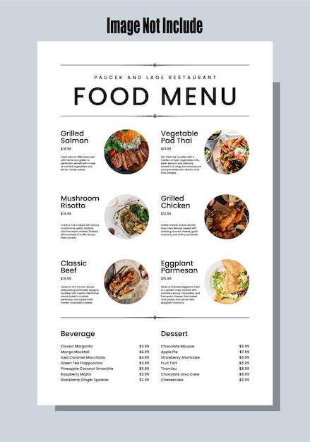 Restaurante Precio de la comida Menú volante diseño de banner plantilla de publicación en las redes sociales