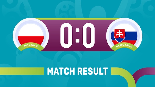 Resultado del partido de Polonia Eslovaquia, Ilustración del Campeonato Europeo de Fútbol 2020.